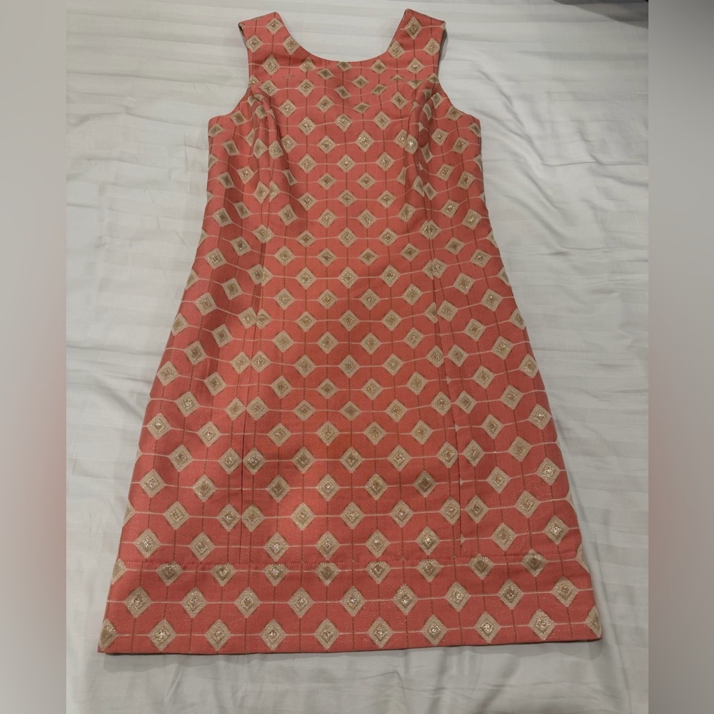 Guess by Marciano Coral and Gold Mini Dress